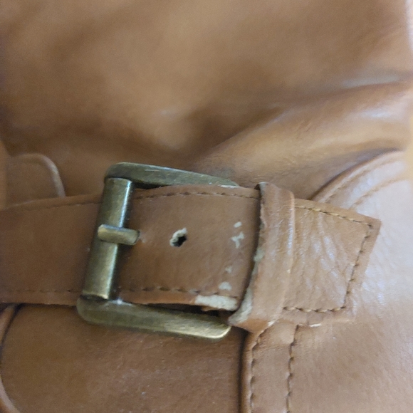 2/$15 Joe Fresh Faux Fur Pleather Brown Boots Girls Size 12 - Picture 3 of 4